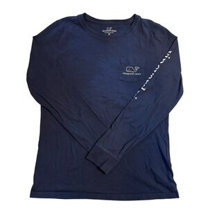 Vineyard Vines Men's XS Long Sleeve Whale Pocket Tee Navy‎ Casual Top